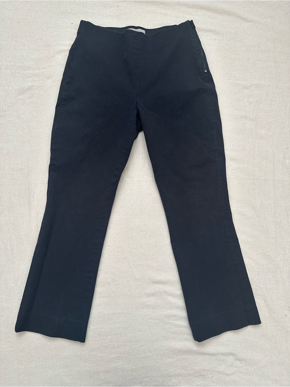 Everlane Women Black Side Zip Stretch Cotton Cropped Pants Size 6 Preppy Office